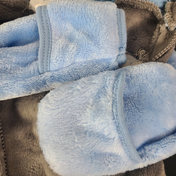 Mick Mack. Footie. Blue and Gray. 0-3 Months - Picture 9 of 10